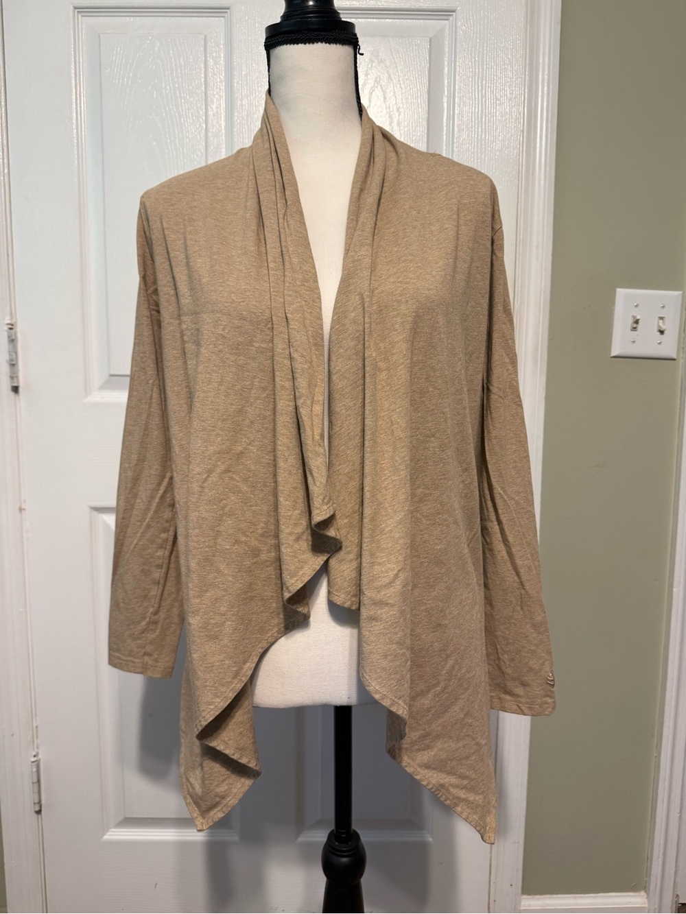Coolibar Women's Open-Front Draped Cardigan - Beige Tan